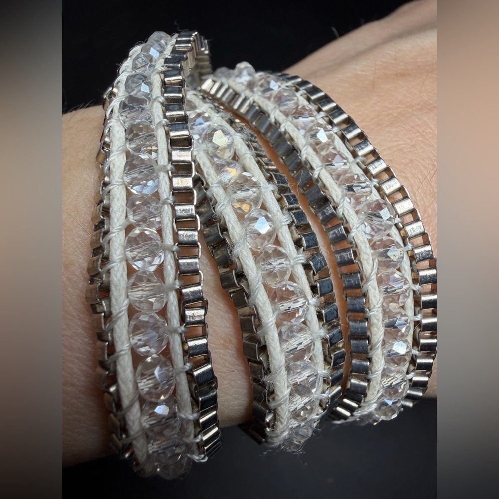 Silver & Clear Crystal Wrap Bracelet